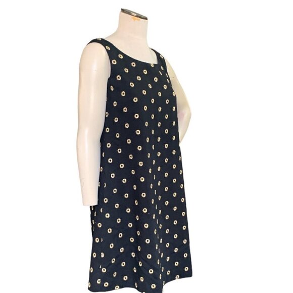 Steven Stolman Embroidered Sleeveless Shift Dress Sz 6 Black & Gold 134F - Picture 4 of 9